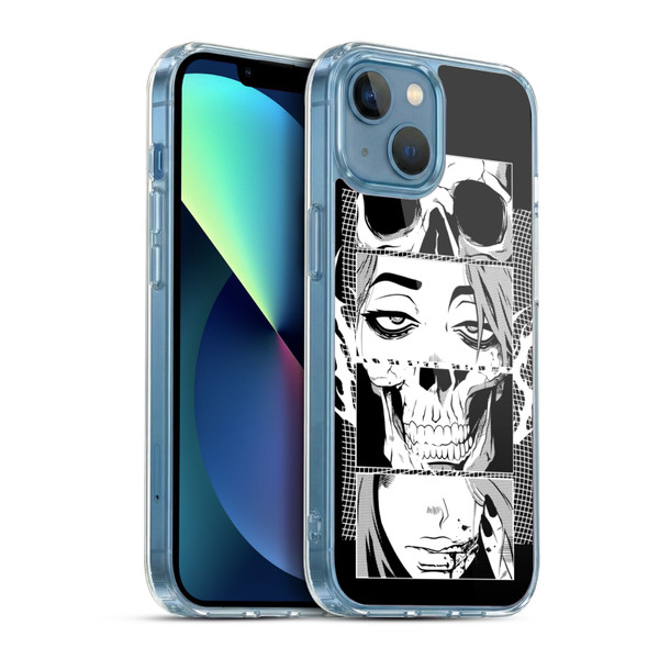 Zombie Makeout Club Art Skull Collage Soft Gel Case for Apple iPhone 13 Mini & MagSafe