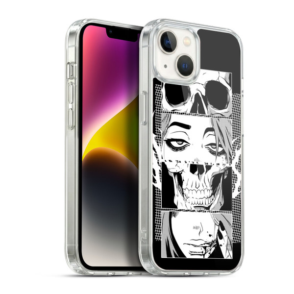 Zombie Makeout Club Art Skull Collage Soft Gel Case for Apple iPhone 14 Plus & MagSafe