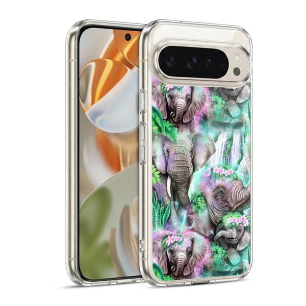 Sheena Pike Animals Daydream Elephants Lagoon Soft Gel Case for Google Pixel 9 / Pixel 9 Pro