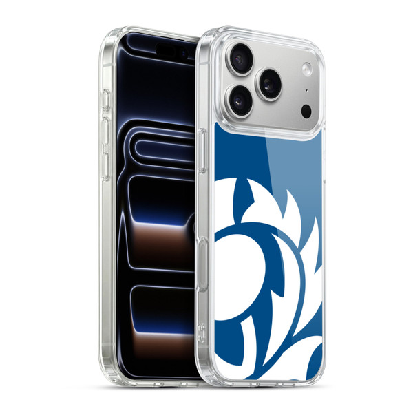 Scotland Rugby Oversized Thistle Saltire Blue Soft Gel Case for Apple iPhone 17 Pro Max