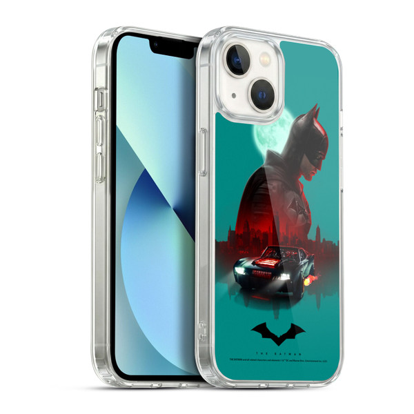 The Batman Neo-Noir Graphics Gotham Batmobile Soft Gel Case for Apple iPhone 13