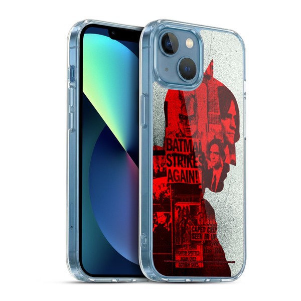 The Batman Neo-Noir Graphics Collage Soft Gel Case for Apple iPhone 13 Mini & MagSafe