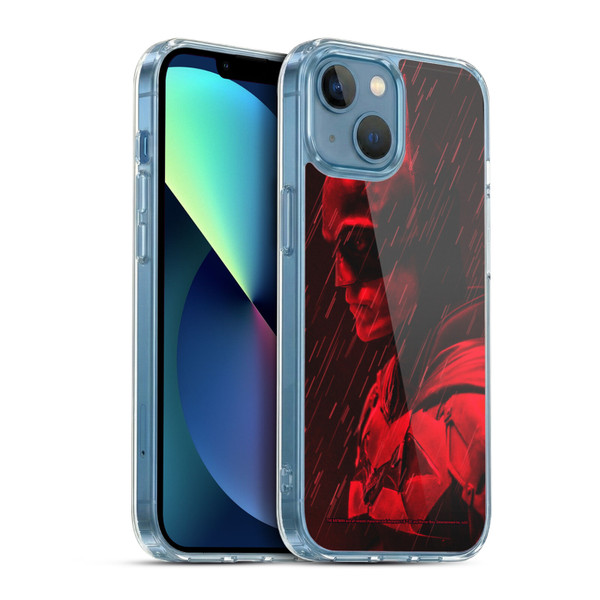 The Batman Neo-Noir Graphics Red Rain Soft Gel Case for Apple iPhone 13 Mini & MagSafe