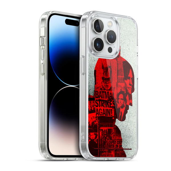 The Batman Neo-Noir Graphics Collage Soft Gel Case for Apple iPhone 13 Pro & MagSafe