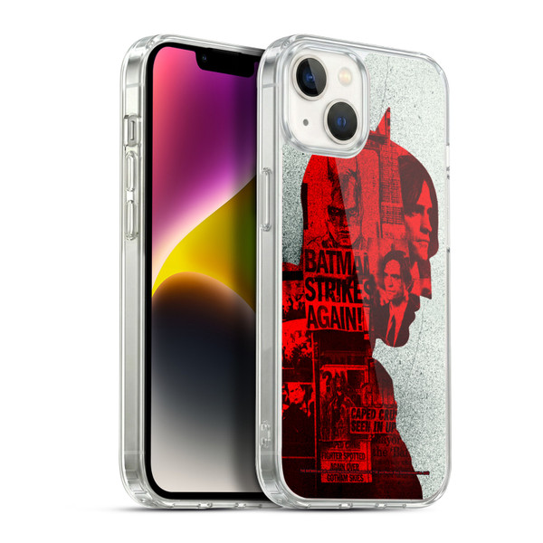 The Batman Neo-Noir Graphics Collage Soft Gel Case for Apple iPhone 14 Plus & MagSafe