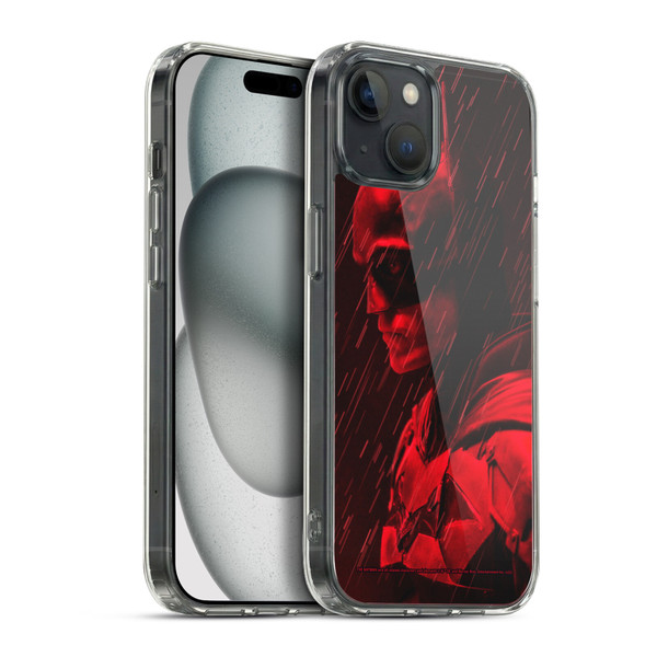 The Batman Neo-Noir Graphics Red Rain Soft Gel Case for Apple iPhone 15 Plus & MagSafe