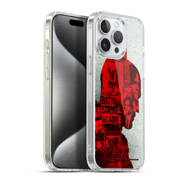 The Batman Neo-Noir Graphics Collage Soft Gel Case for Apple iPhone 15 Pro Max & MagSafe