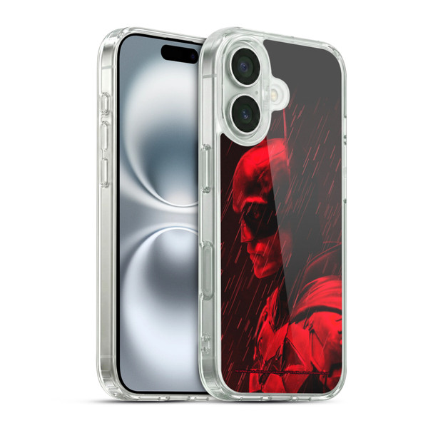 The Batman Neo-Noir Graphics Red Rain Soft Gel Case for Apple iPhone 16 & MagSafe
