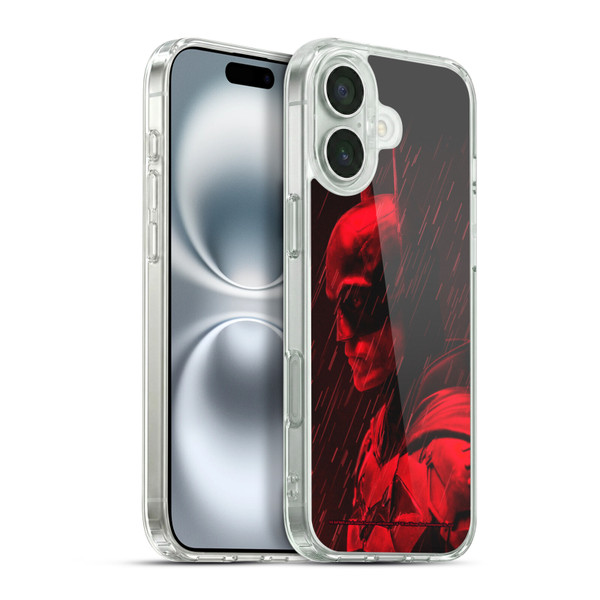 The Batman Neo-Noir Graphics Red Rain Soft Gel Case for Apple iPhone 16 Plus & MagSafe