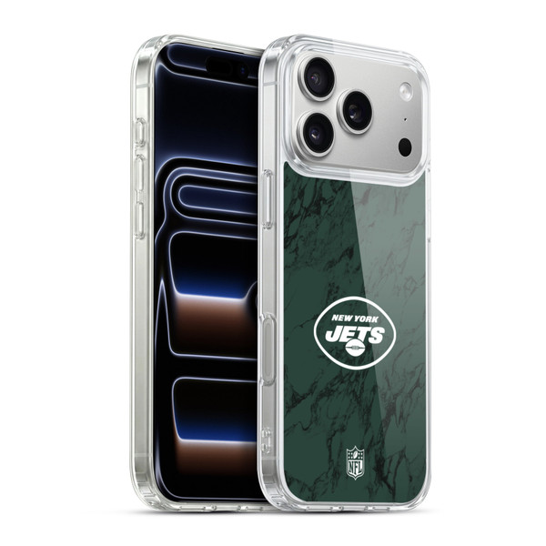 NFL New York Jets Graphics Coloured Marble Soft Gel Case for Apple iPhone 17 Pro Max