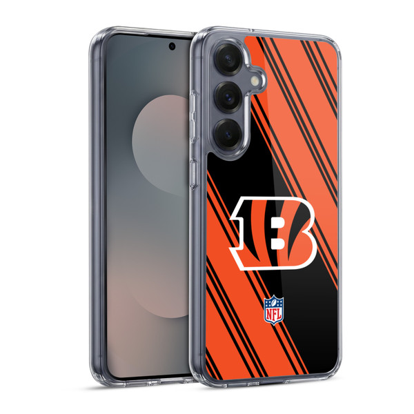 NFL Cincinnati Bengals Artwork Stripes Soft Gel Case for Samsung Galaxy S25 & MagSafe