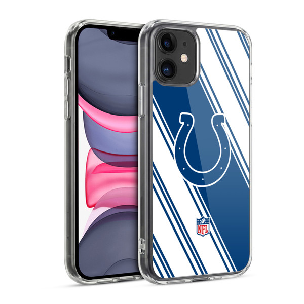 NFL Indianapolis Colts Artwork Stripes Soft Gel Case for Apple iPhone 11