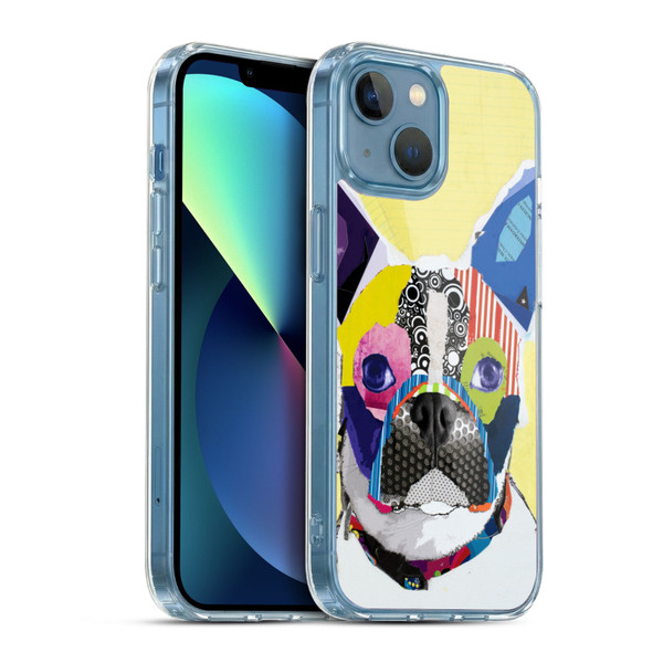 Michel Keck Dogs 4 Boston Terrier Soft Gel Case for Apple iPhone 13 Mini & MagSafe