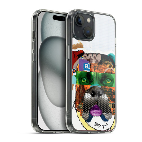 Michel Keck Dogs 4 Boxer Soft Gel Case for Apple iPhone 15 Plus & MagSafe