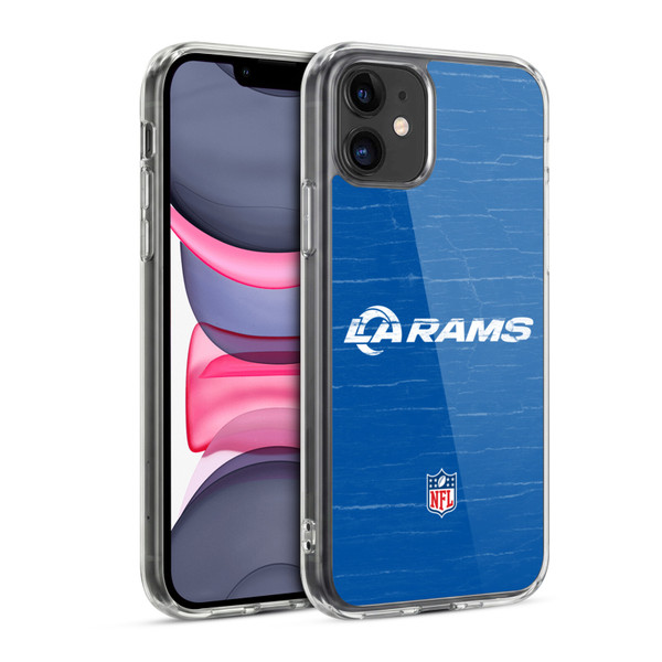NFL Los Angeles Rams Logo Distressed Look Soft Gel Case for Apple iPhone 11