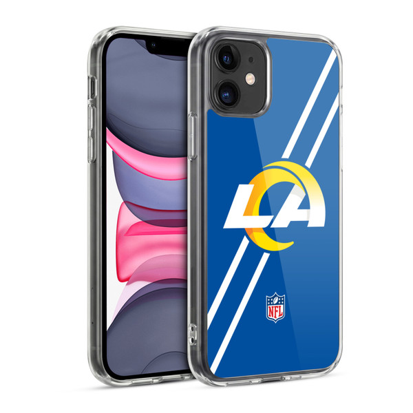 NFL Los Angeles Rams Logo Stripes Soft Gel Case for Apple iPhone 11