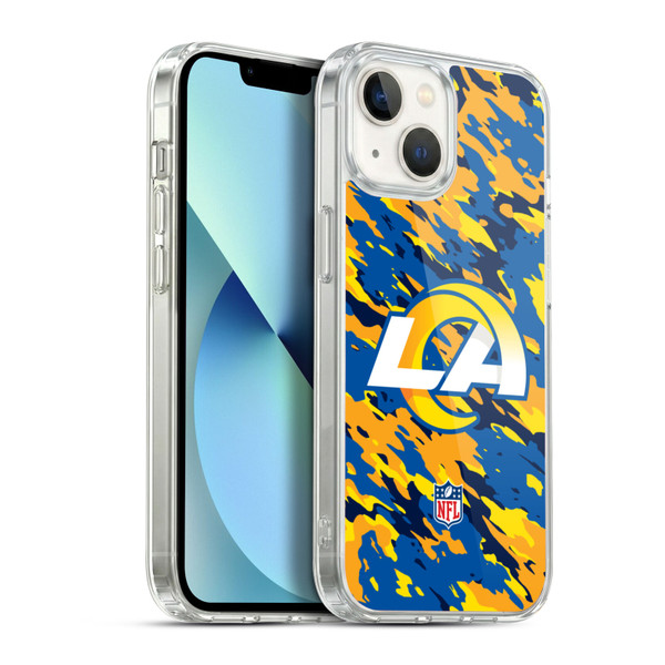 NFL Los Angeles Rams Logo Camou Soft Gel Case for Apple iPhone 13