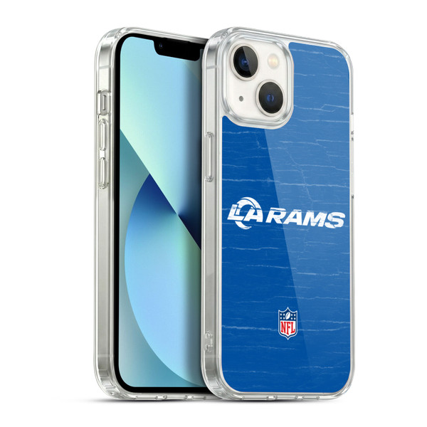 NFL Los Angeles Rams Logo Distressed Look Soft Gel Case for Apple iPhone 13