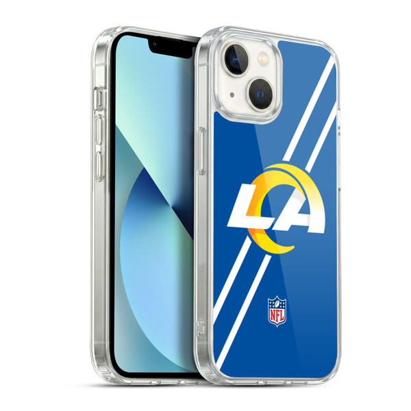 NFL Los Angeles Rams Logo Stripes Soft Gel Case for Apple iPhone 13