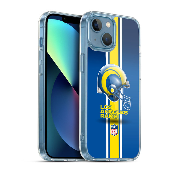 NFL Los Angeles Rams Logo Helmet Soft Gel Case for Apple iPhone 13 Mini & MagSafe