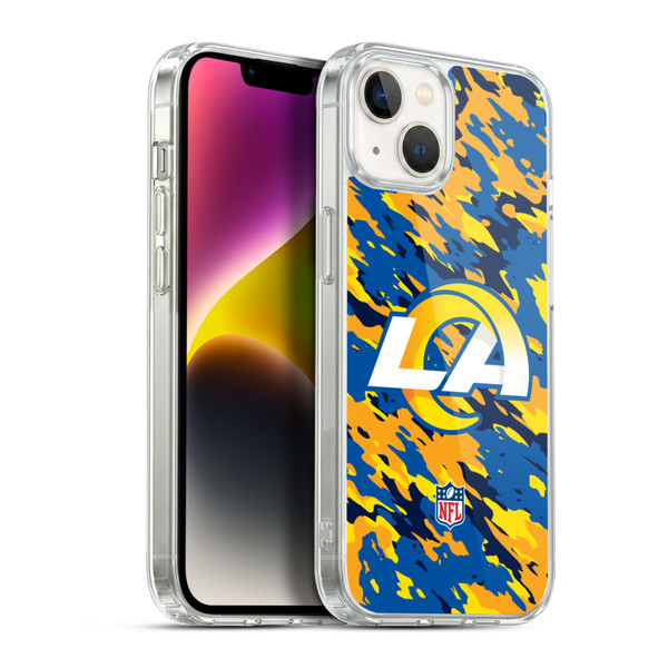 NFL Los Angeles Rams Logo Camou Soft Gel Case for Apple iPhone 14 Plus & MagSafe