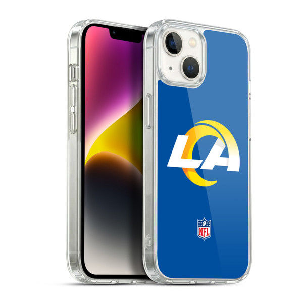NFL Los Angeles Rams Logo Plain Soft Gel Case for Apple iPhone 14 Plus & MagSafe