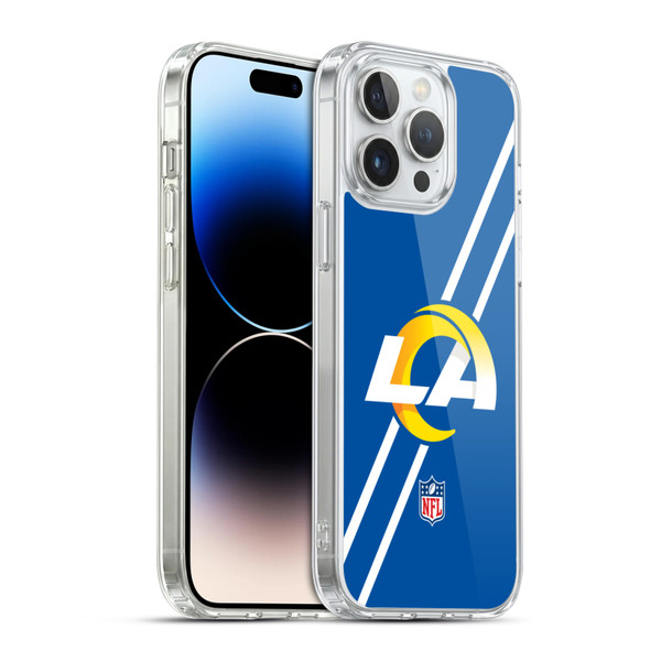 NFL Los Angeles Rams Logo Stripes Soft Gel Case for Apple iPhone 14 Pro Max & MagSafe