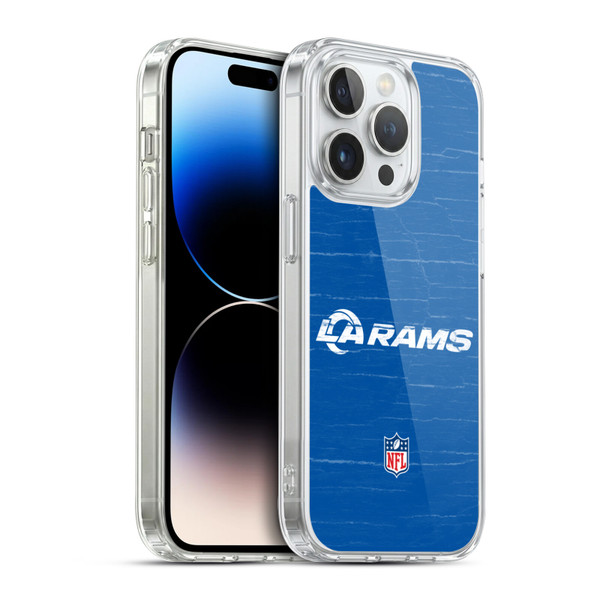 NFL Los Angeles Rams Logo Distressed Look Soft Gel Case for Apple iPhone 14 Pro & MagSafe