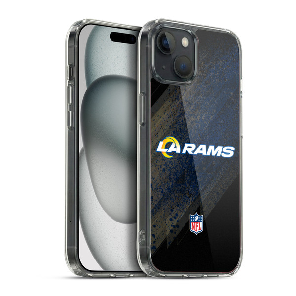 NFL Los Angeles Rams Logo Blur Soft Gel Case for Apple iPhone 15 Plus & MagSafe