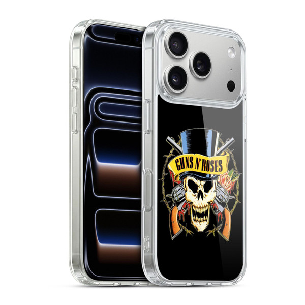 Guns N' Roses Key Art Top Hat Skull Soft Gel Case for Apple iPhone 17 Pro