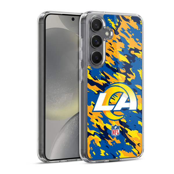 NFL Los Angeles Rams Logo Camou Soft Gel Case for Samsung Galaxy S24 5G & MagSafe