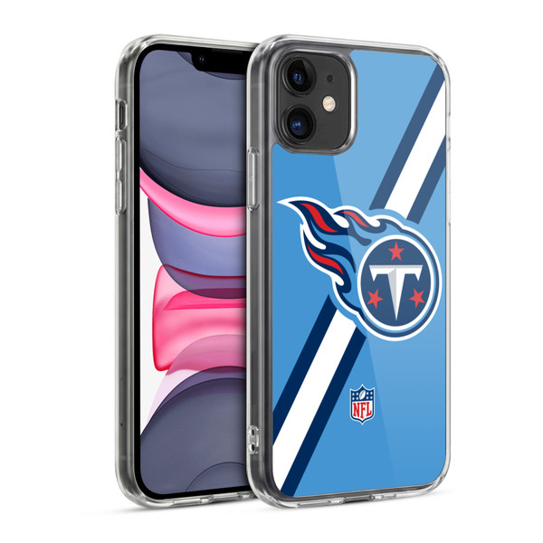 NFL Tennessee Titans Logo Stripes Soft Gel Case for Apple iPhone 11