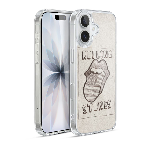 The Rolling Stones Graphics Sketch USA Flag Soft Gel Case for Apple iPhone 17