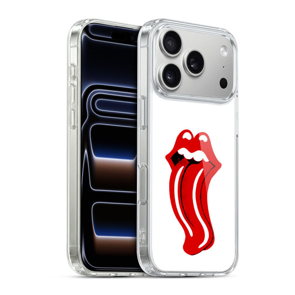 The Rolling Stones Graphics Distorted Tongue Soft Gel Case for Apple iPhone 17 Pro