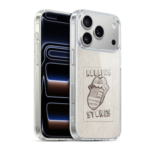The Rolling Stones Graphics Sketch USA Flag Soft Gel Case for Apple iPhone 17 Pro