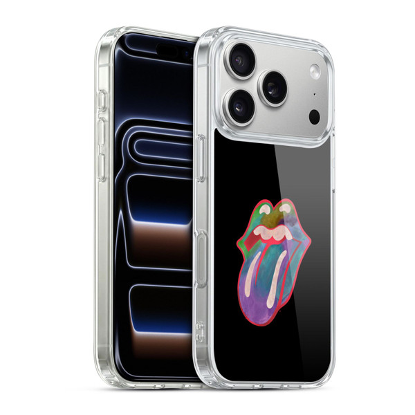 The Rolling Stones Graphics Watercolour Tongue Soft Gel Case for Apple iPhone 17 Pro