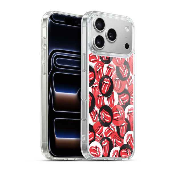 The Rolling Stones Licks Collection Tongue Classic Button Pattern Soft Gel Case for Apple iPhone 17 Pro Max