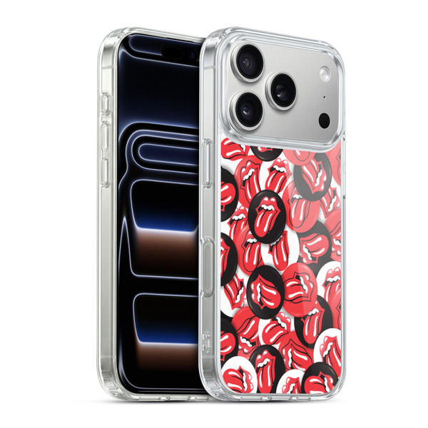The Rolling Stones Licks Collection Tongue Classic Button Pattern Soft Gel Case for Apple iPhone 17 Pro