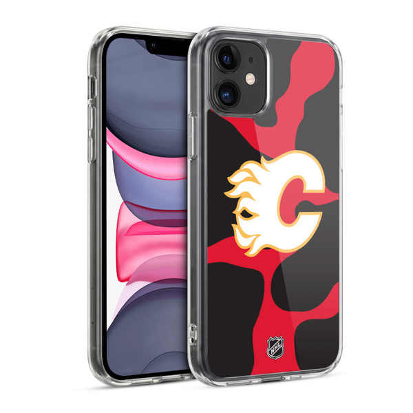 NHL Calgary Flames Cow Pattern Soft Gel Case for Apple iPhone 11