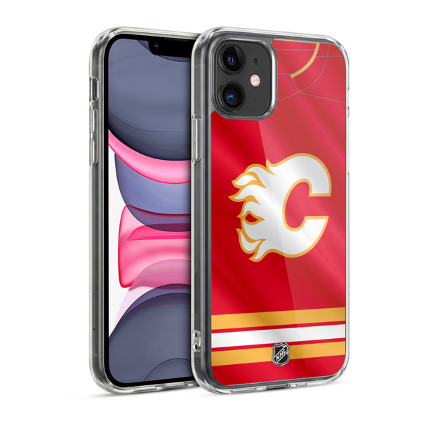 NHL Calgary Flames Jersey Soft Gel Case for Apple iPhone 11