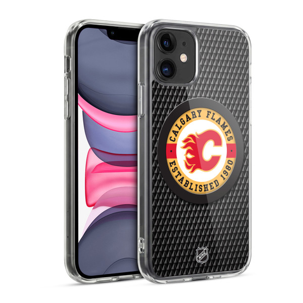 NHL Calgary Flames Puck Texture Soft Gel Case for Apple iPhone 11