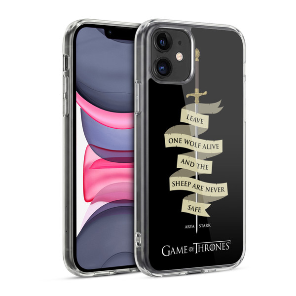 HBO Game of Thrones Graphics Arya Quote Needle Soft Gel Case for Apple iPhone 11