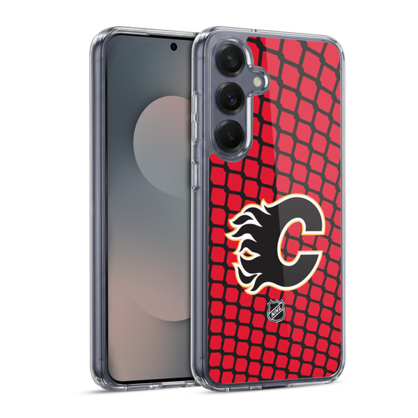 NHL Calgary Flames Net Pattern Soft Gel Case for Samsung Galaxy S25 & MagSafe