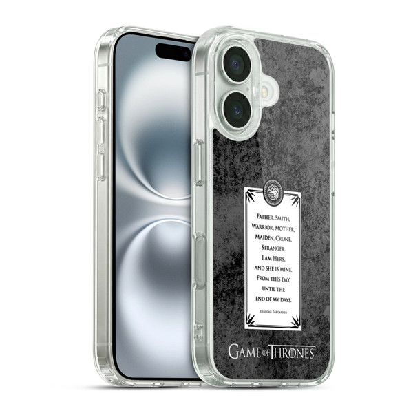 HBO Game of Thrones Graphics Rhaegar Vows Soft Gel Case for Apple iPhone 16 & MagSafe