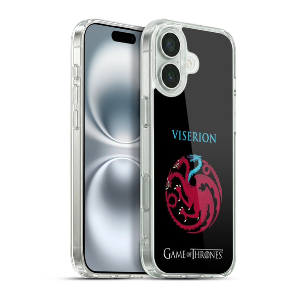 HBO Game of Thrones Graphics Dragon Viserion Soft Gel Case for Apple iPhone 16 Plus & MagSafe