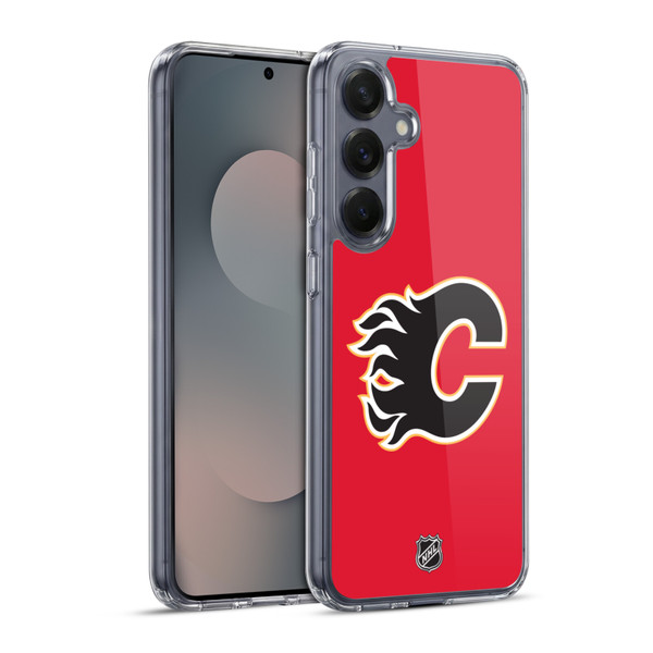 NHL Calgary Flames Plain Soft Gel Case for Samsung Galaxy S25+ & MagSafe
