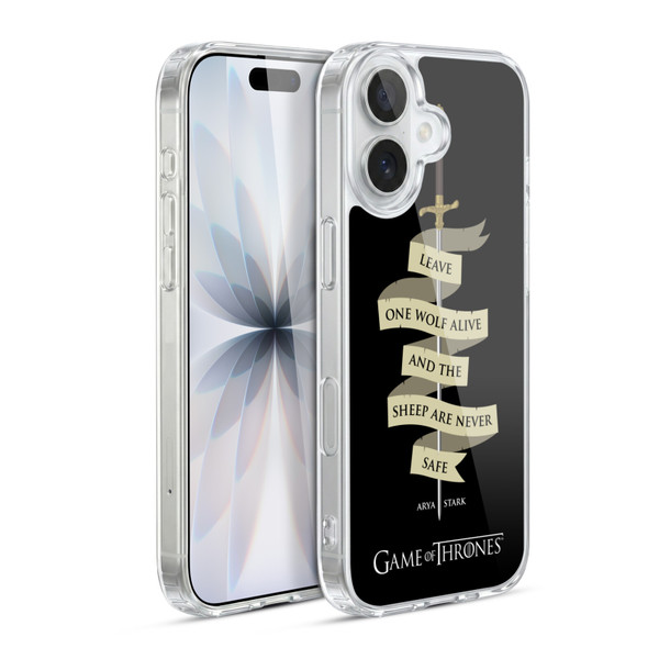 HBO Game of Thrones Graphics Arya Quote Needle Soft Gel Case for Apple iPhone 17