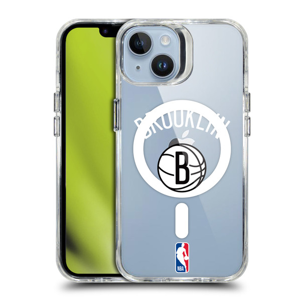 NBA Brooklyn Nets Logo Black Design Text SHOCKPROOF BUMPER CASE COMPATIBLE WITH Apple iPhone 14 & MAGSAFE