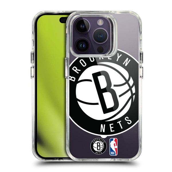 NBA Brooklyn Nets Logo Oversized Text SHOCKPROOF BUMPER CASE COMPATIBLE WITH Apple iPhone 14 Pro & MAGSAFE