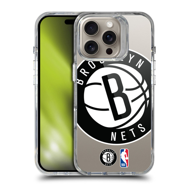 NBA Brooklyn Nets Logo Oversized Text SHOCKPROOF BUMPER CASE COMPATIBLE WITH Apple iPhone 16 Pro & MAGSAFE